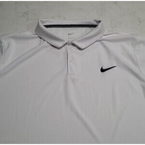 Nike Court Dri-FIT ADV Slam Tennis Polo Shirt Mens 2XL White 3D Swoosh Logo NWoT